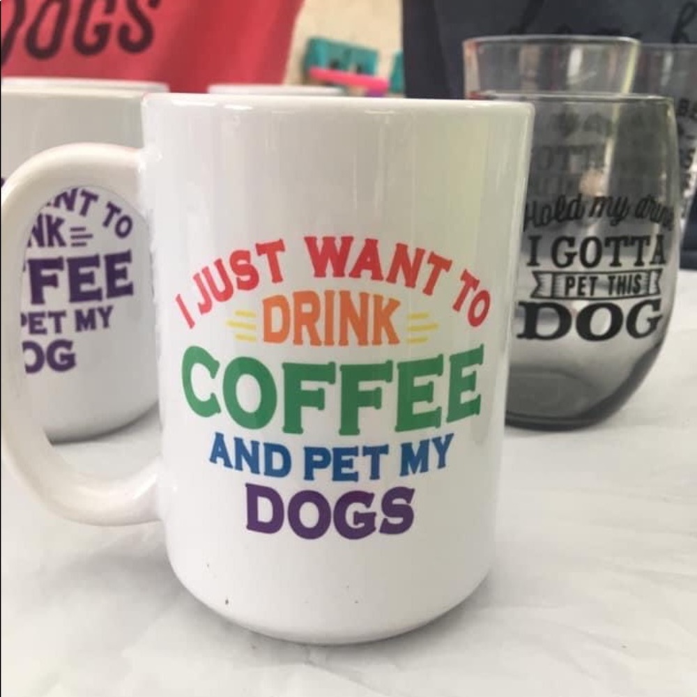 Custom Coffee Mug for Dog Lover - Rainbow Colors - 15 oz.